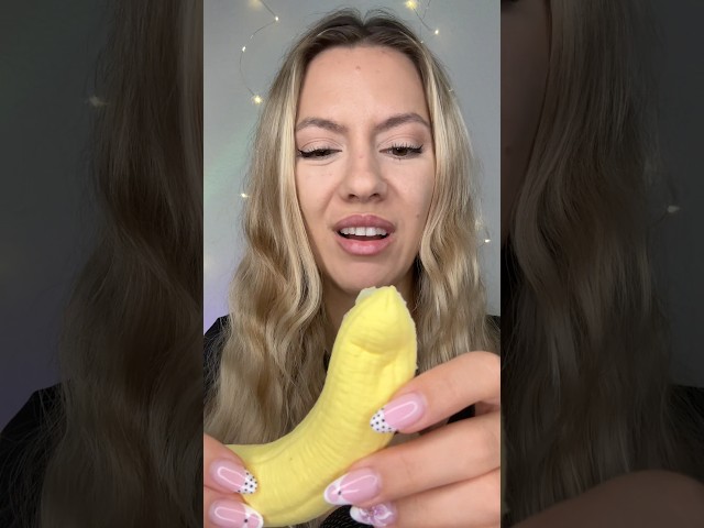 eating fake food #asmr 👀 that 🍌 was a fail! 🤣
