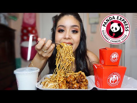 PANDA EXPRESS ORANGE CHICKEN•TERIYAKI+HONEY SESAME CHICKEN•NOODLES + RANGOON MUKBANG! EATING SHOW