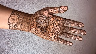 beautiful front hand floral henna design | intricate mehndi henna design 2025 | henna for hands screenshot 4