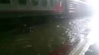 поезд едет по воде