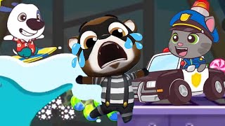 Talking Tom Candy Run Hawaiian hank & Officer Tom vs Roy Raccoon Gameplay screenshot 4