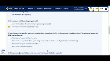Go Transcript transacription 100 % swahili answers