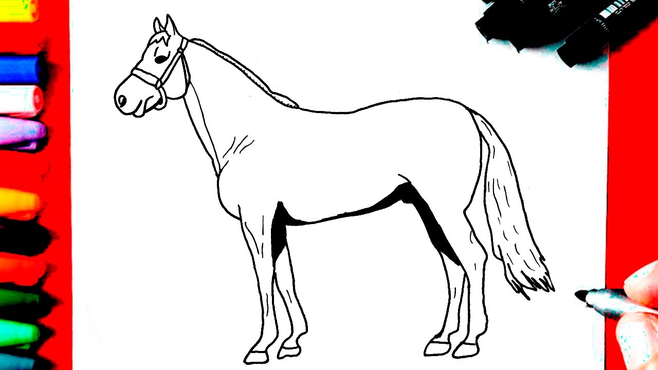 Desenhando um cavalo - Desenho rápido - Peão montado no cavalo - Drawing 