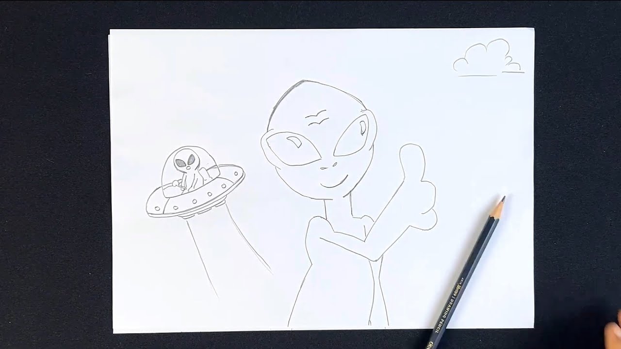 How to draw Alien by pencil - learn to draw - YouTube
