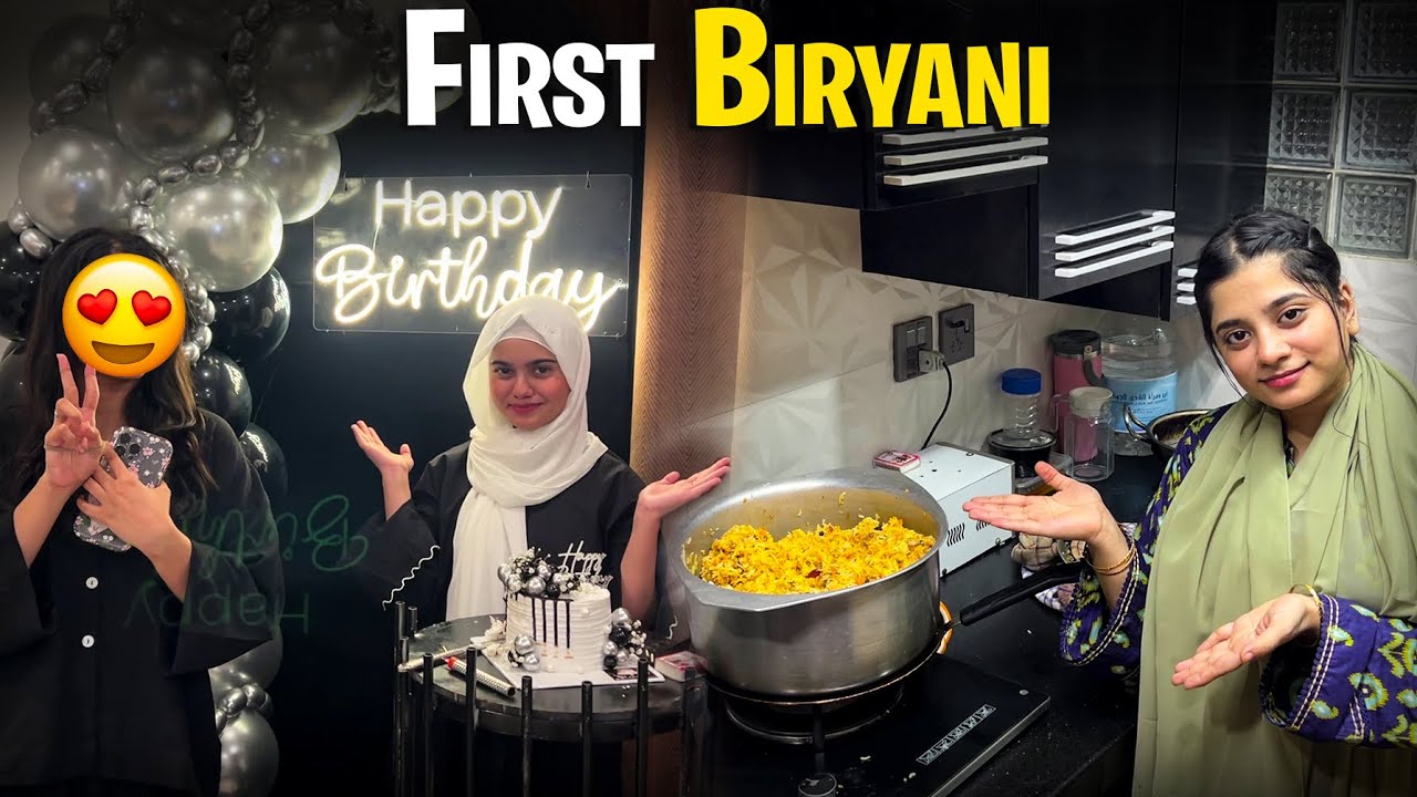 Momina ne life mein pehli bar biryani banai😍| baji ne bhabhi ki advanced birthday celebrate karli❤️