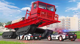 Giant Track Monster Crushes Cars - Beamng drive