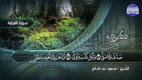 سورة القيامة  كاملة  وماتيسر من سورة  الإنســان    بصوت    الشيخ محمود عبدالحكم