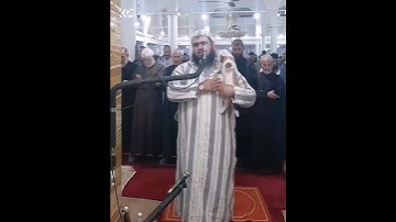 قط يعتلي كتف امام قارئ في صلاة التراويح بولاية برج بوعريريج في الجزائر