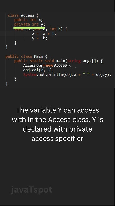 Access specifier example in java - YouTube