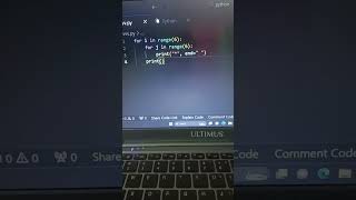 star ⭐ ✨⭐ pattern print program in python 💻 #coding #vscode #viral #python #forloop #coding