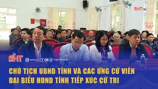 Chairman of the Provincial People's Committee Phan Thien Dinh and candidates for the Provincial P...