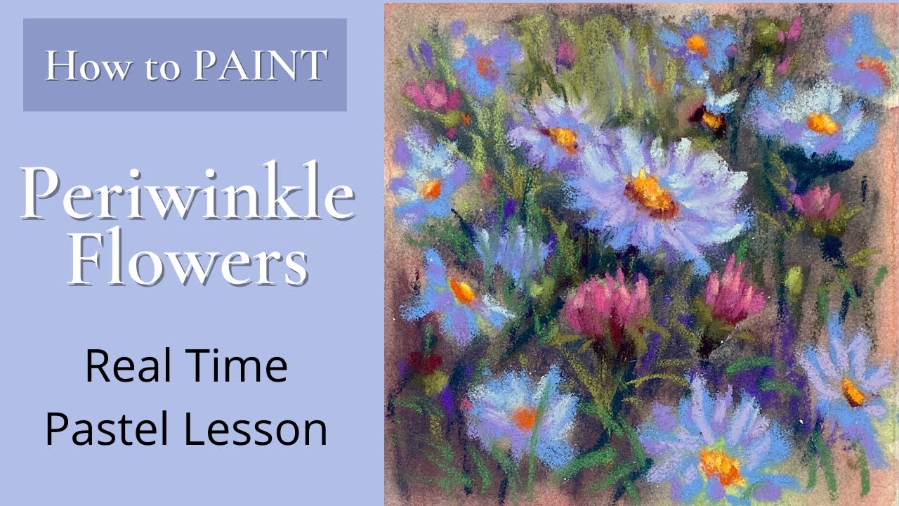 How to Paint Periwinkle Flowers / Real Time Lesson / Is it Blue or ...