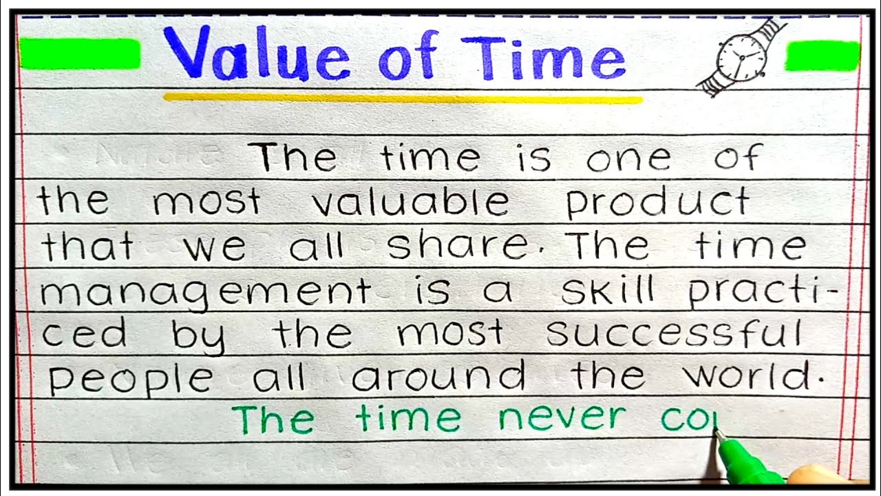 english essay value of time