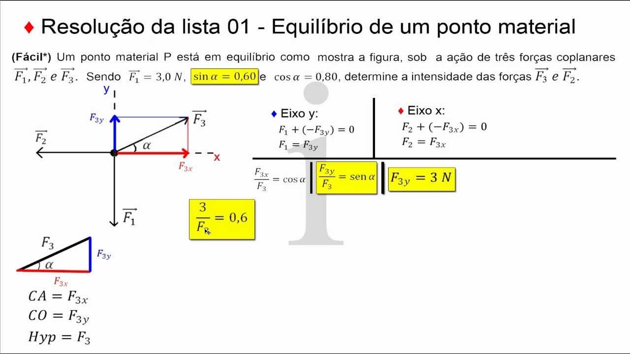 Equilíbrio [Equilíbrio de um ponto material - Resolução da Lista 01]