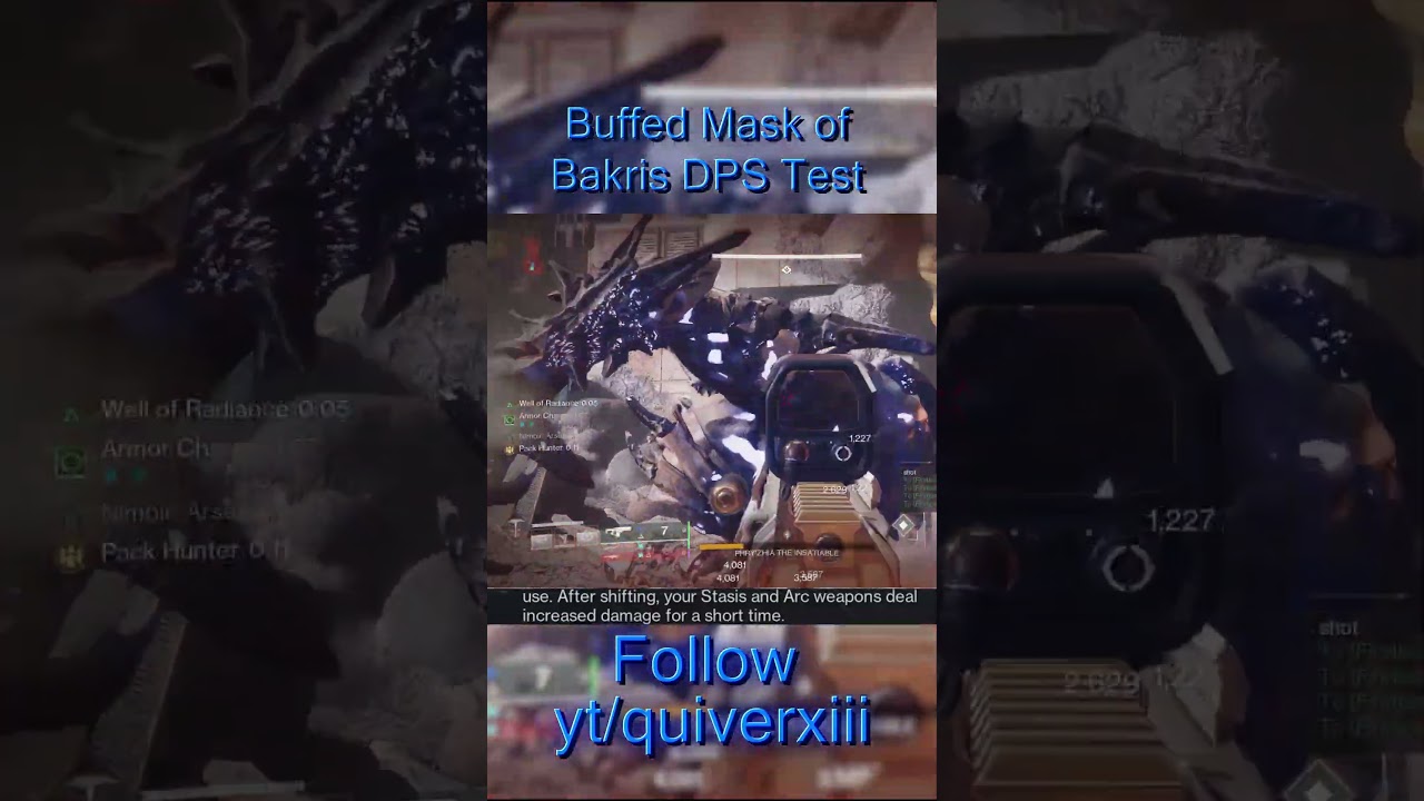 Buffed Mask of Bakris DPS Test #destiny2