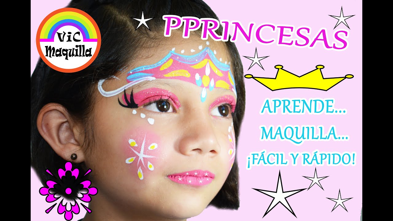 Cómo maquillar de PRINCESA PARA NIÑA, paso a paso/Pintacaritas 