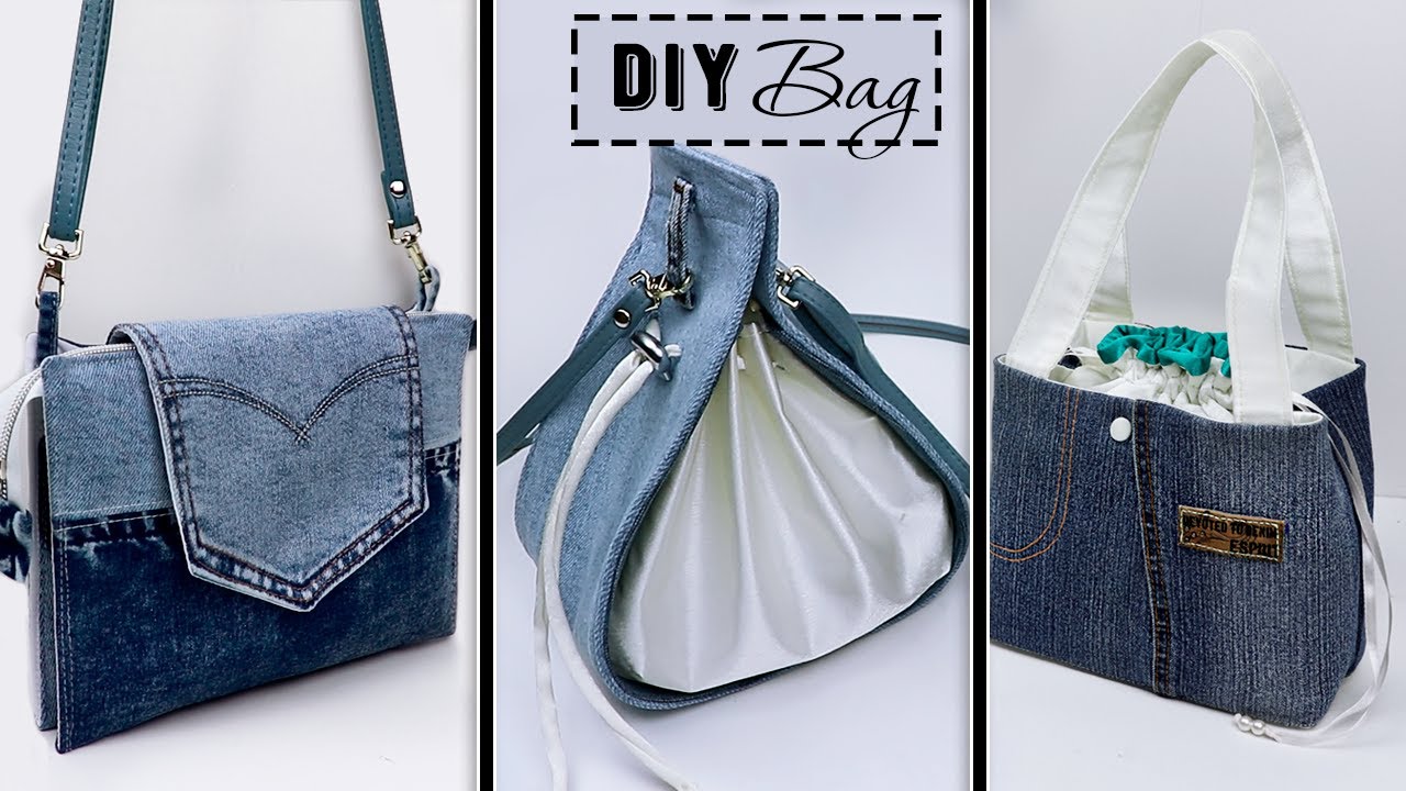 DIY JEANS BAG MAKING AT HOME ♥ No Spend Money - YouTube