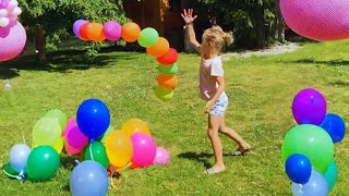 Fun-filled Balloon Playtime with Thomas and Elis: Learning Colors, Counting, and Hilarious Surprises