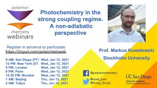 Photochemistry in the strong coupling regime. A non-adiabatic perspective