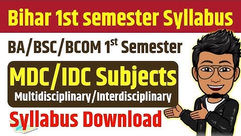 UG IDC/MDC 1st semester syllabus all bihar universities | Graduation 1st semester new syllabus check