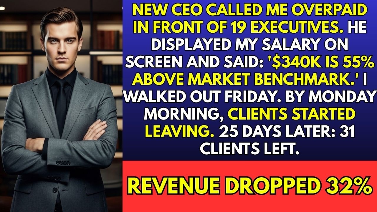 New CEO Called Me OVERPAID at Meeting—I Walked Out and Their Revenue Dropped 32%.
