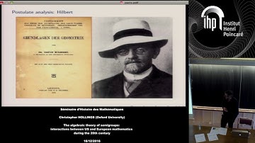 SHM - 16/12/2016 - The algebraic theory of semigroups (...) - Christopher HOLLINGS