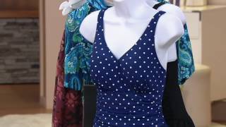 Denim & Co. Beach Ruched Flounce Swim Dress on QVC