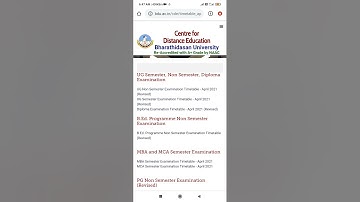 #BDU #CDE #UG NON SEM time table released