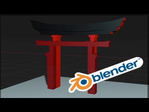 Making a Japanese gate in Blender - Timelapse