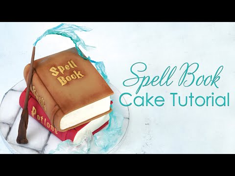 Magical Stacked Spell Book Cake Tutorial - for Witches and Wizards - with rice paper sails