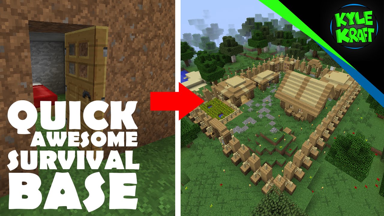 Minecraft Quick Awesome Starting Survival Base Youtube