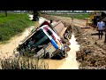 NEW MIX!! Experience Operating Of Recovery Dump Truck Drive Landslide Overturned Broken Raod
