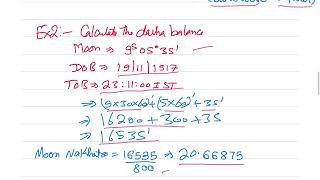 Vimshottari Maha Dasha Calculation Part 1