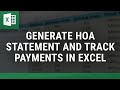 Generate HOA Financial Statements and Keep Track of Payments in Excel