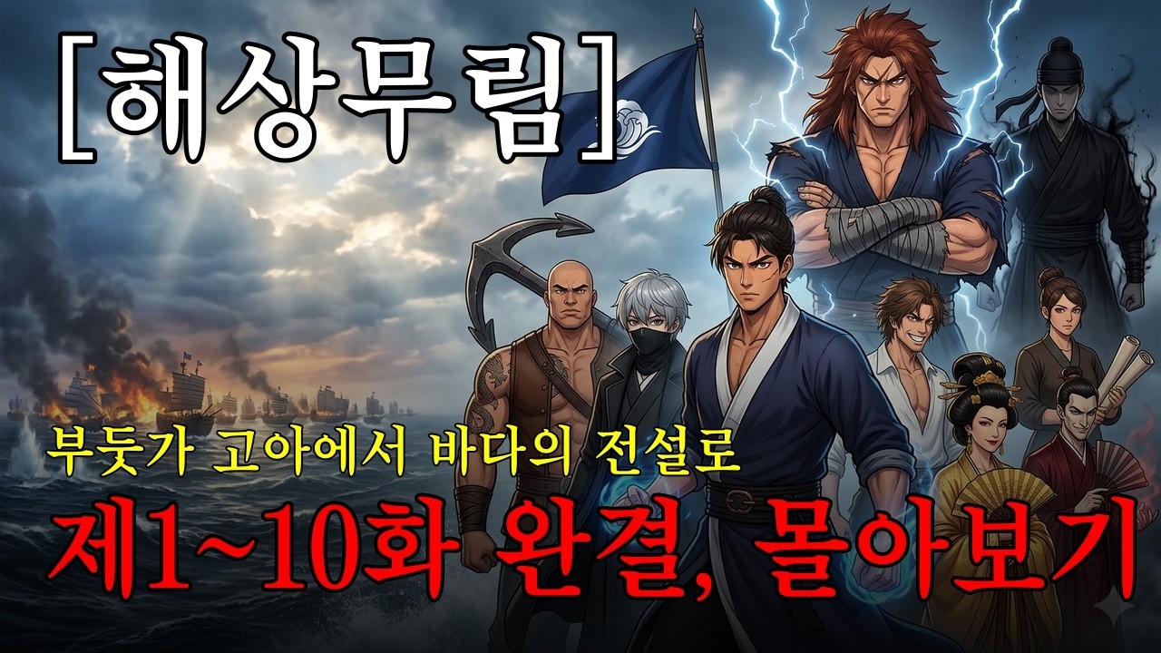 [해상무림:맨주먹으로 시작해, 바다 전체를 바꾸다] 제1~10화 완결 해상무림, 무협 오디오북 무협소설