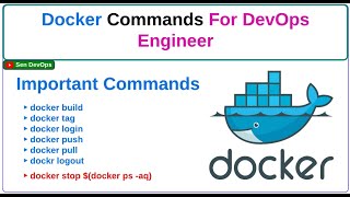 Part - 1. Docker Important Command For DevOps Engineer | @SenDevOps