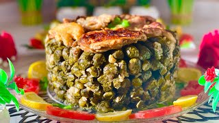 ورق عنب وكوسا باللحمة ( يبرق ) الطعم دمااااار  Grape leaves and zucchini with meat