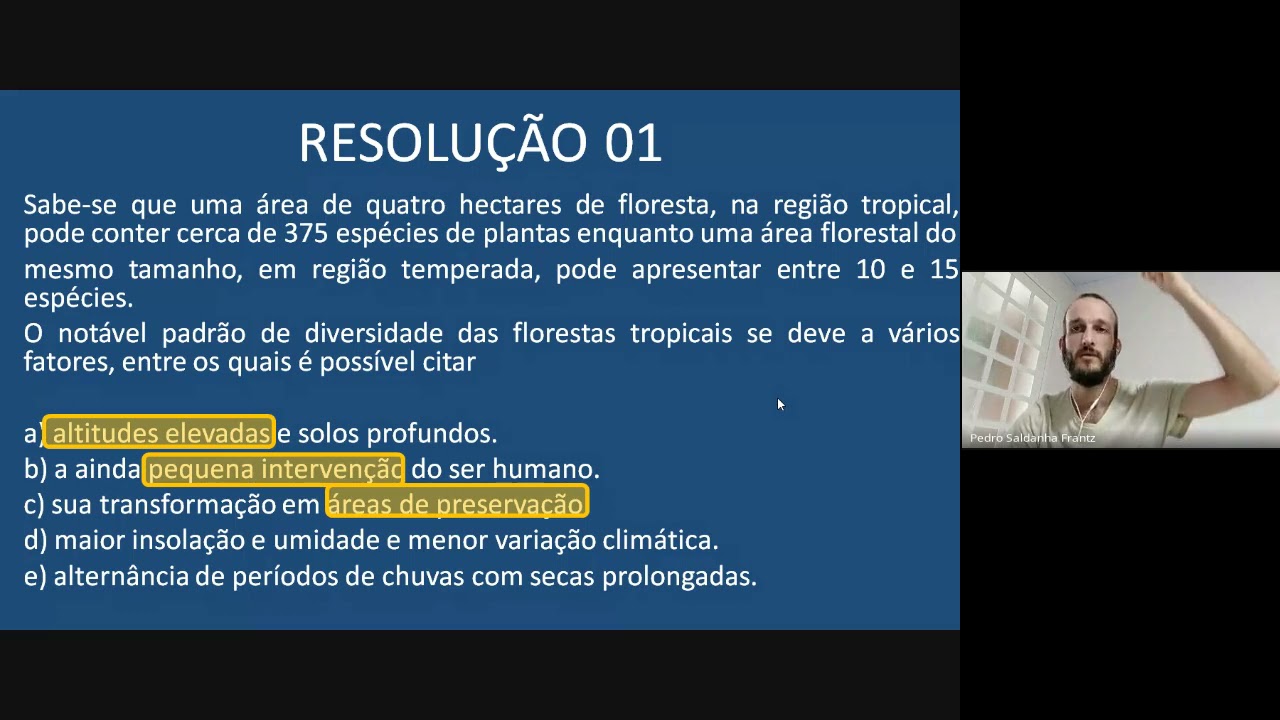 Resolvendo questões: Vegetação e Domínios Morfoclimáticos