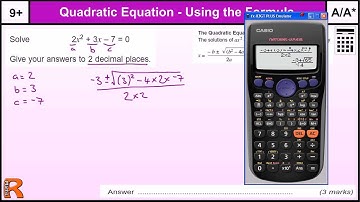 Solving Quadratic equation using the quadratic formulaGCSE Maths revision Exam paper practice & help