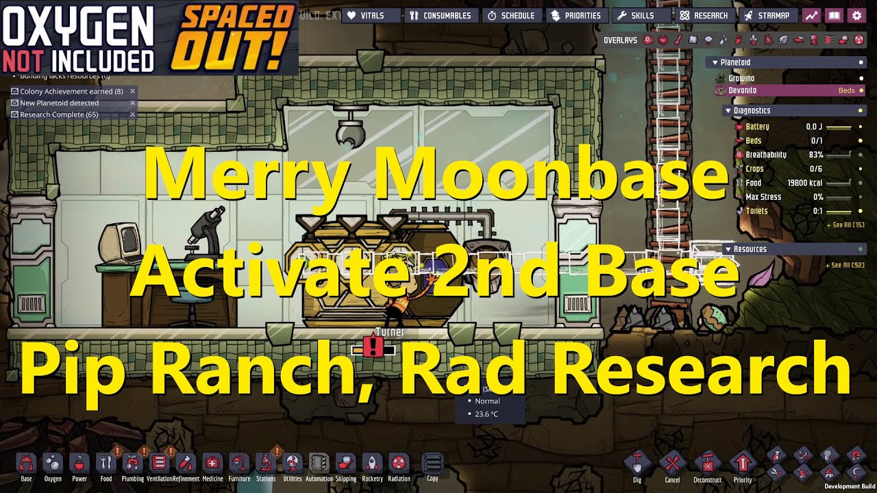 Merry Moonbase Ep 4 Teleporting Oxygen, Rad Research and Pip Ranching ...