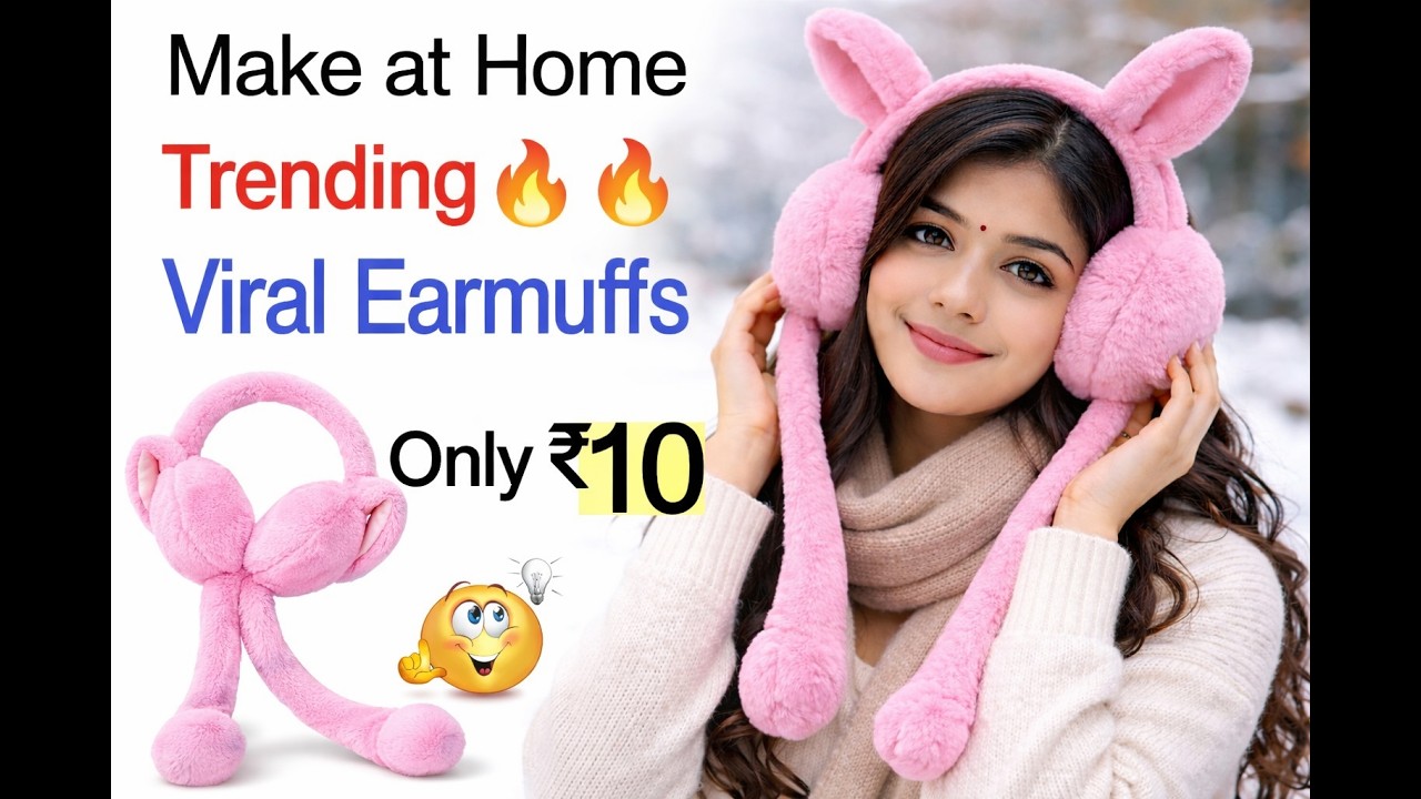 DIY Viral Moving Ear Earmuffs for ₹10! 🔥 How to Make at Home.