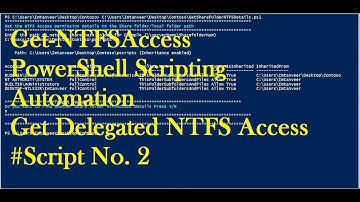 #PSScripting Get the NTFS Access Permission for Delegated Group or NT User  #scripting #powershell