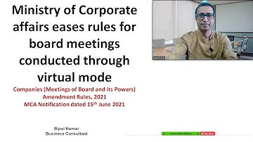 Ministry of Corporate affairs eases rules for board meetings conducted through virtual mode