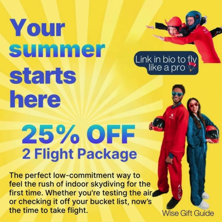 Best Indoor Adventure Deal – 25% Off iFLY Skydiving