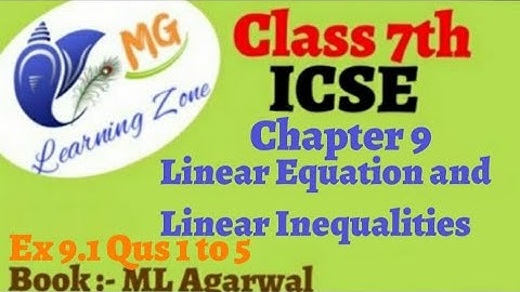 Class 7th ICSE Math Ch 9 Linear Equations and Linear Inequalities Ex 9.1 Qus 1 to 5