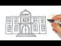 How to draw a School Step by Step | School Drawing Lesson