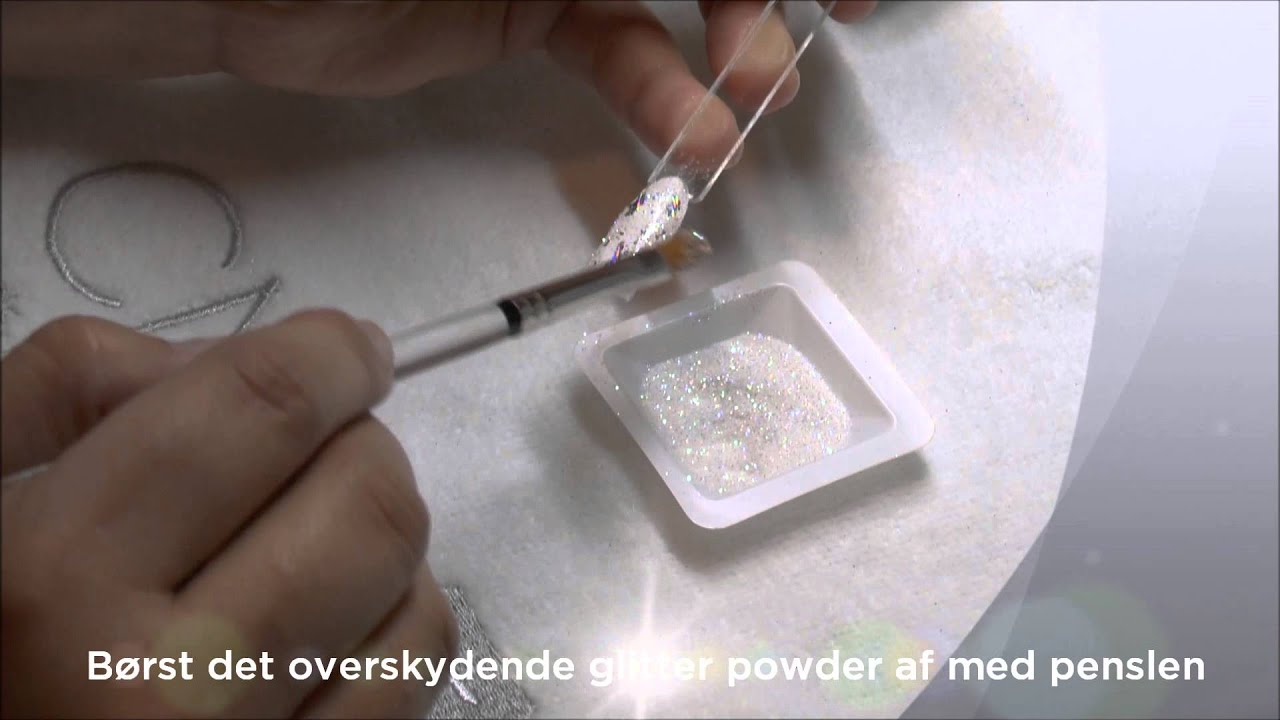 CND Shellac with foil & glitter powder