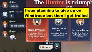 I got trolled in Windtrace so I didn't give up