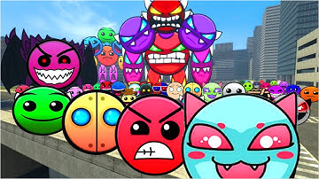 Lobotomy Dash and Geometry Dash Nextbots Family Chasing me Gmod