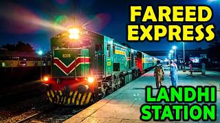 Fareed Express Train Arrival Action at Landhi Junction Railway Station